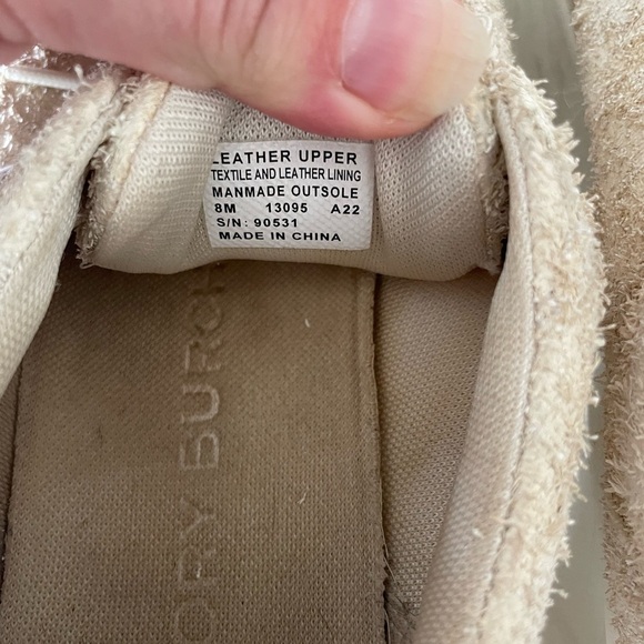 Tory Burch Good Luck Logo Trainer in Textured Ivory - Picture 7 of 12